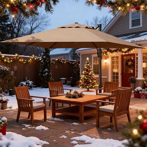 GarveeLife 10ft Cantilever Patio Umbrella with Rotation