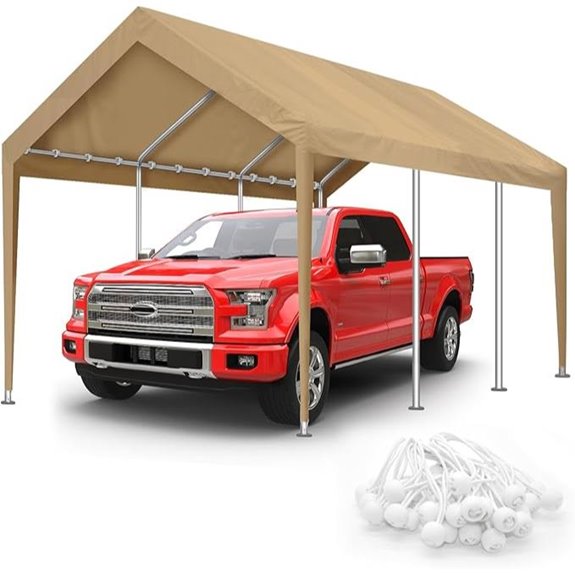 10x20ft Waterproof UV Carport Canopy Replacement Cover