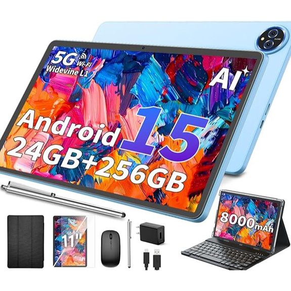 11-Inch Android 15 Tablet with Keyboard & 2TB Storage