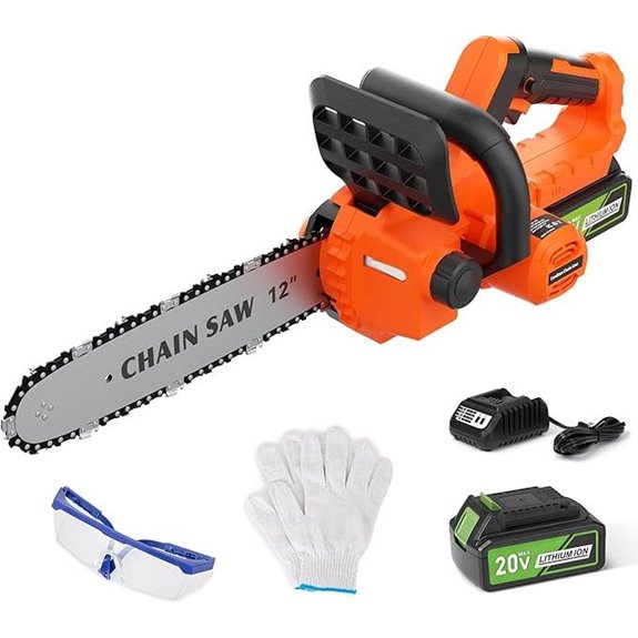 12-inch Cordless Chainsaw with Battery and Safety Features