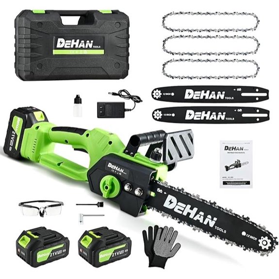 12-Inch Cordless Battery Chainsaw with Batteries and Chains