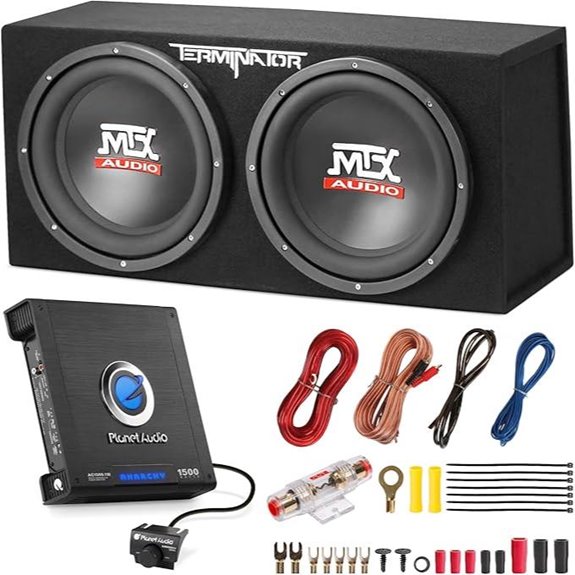 MTX 12-Inch Dual Subwoofer Car Sound System Bundle