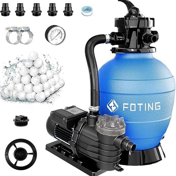 FOTING 13in Pool Sand Filter Pump with Timer