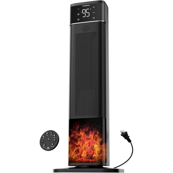 Portable 1500W Space Heater with Flame Effect