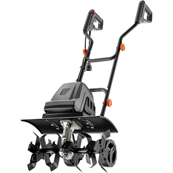 15-Amp Electric Tiller Cultivator with Foldable Handle