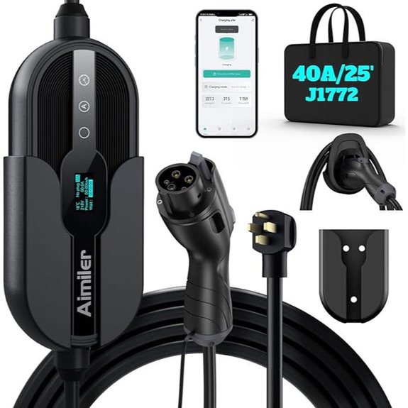 Level 2 EV Charger with WiFi 40A 25ft Cable