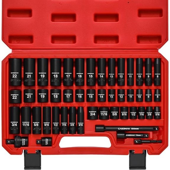 CASOMAN 3/8 Drive Impact Socket Set (49-Piece)