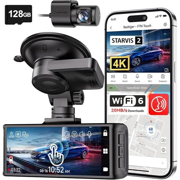 REDTIGER 4K Dash Cam with GPS & WiFi
