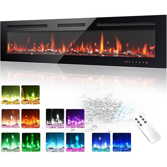 EUHOMY 60-Inch Recessed & Wall-Mounted Electric Fireplace