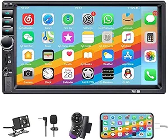 Double Din 7-Inch Touchscreen Car Stereo with Bluetooth