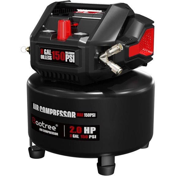 8-Gallon Oil-Free Portable Air Compressor with 150PSI