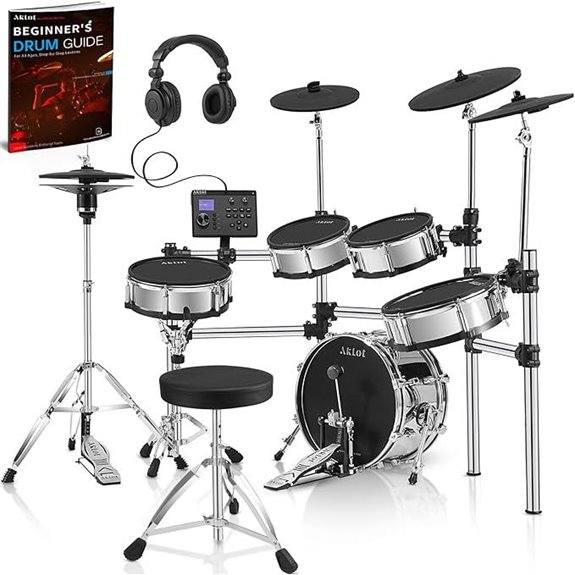 AKLOT Acoustic Electric Drum Set with Mesh Pads