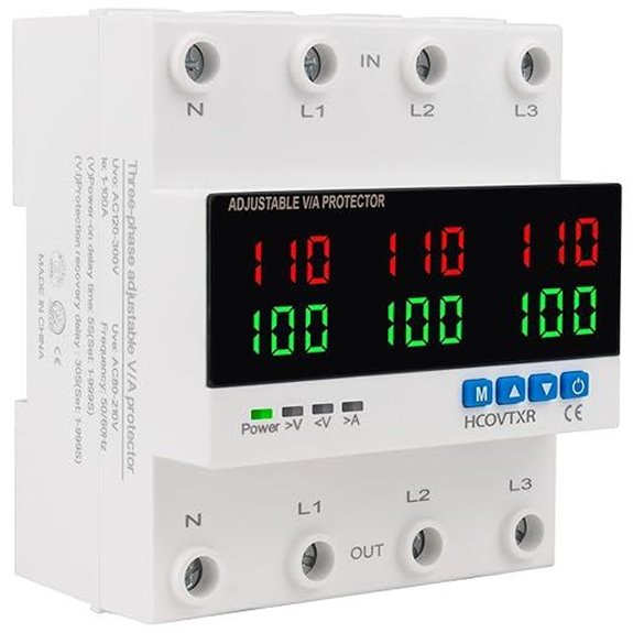 Adjustable 110VAC 100A Voltage Protector with LED Display