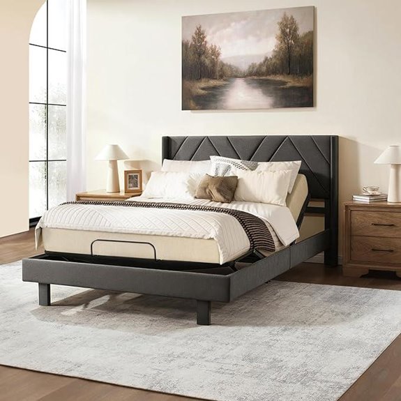 Softa Queen Adjustable Bed Frame with Mattress