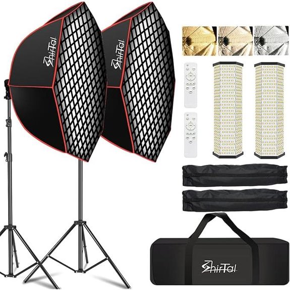 Softbox Photography Lighting Kit with Dimmer and Remote