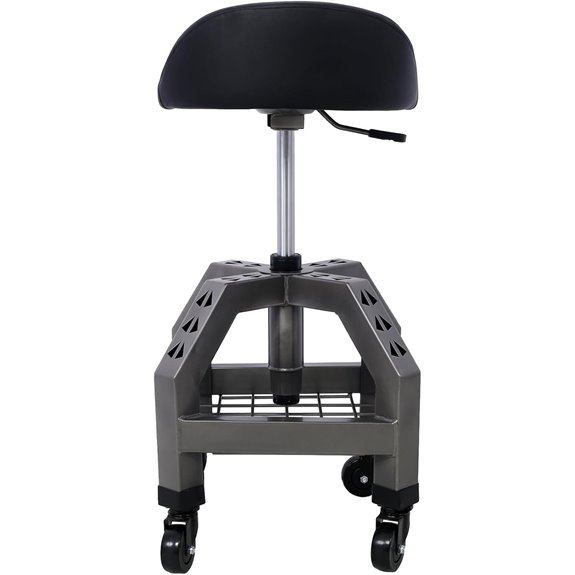 Swivel Shop Stool with Wheels and Adjustable Height