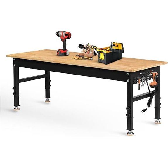 Betterhood 70 Adjustable Workbench with Power Outlets