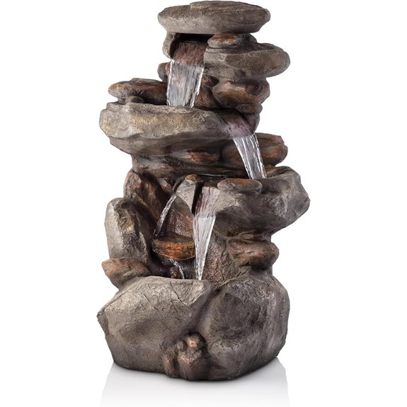 Alpine 40 4-Tier Rock Fountain with Lights