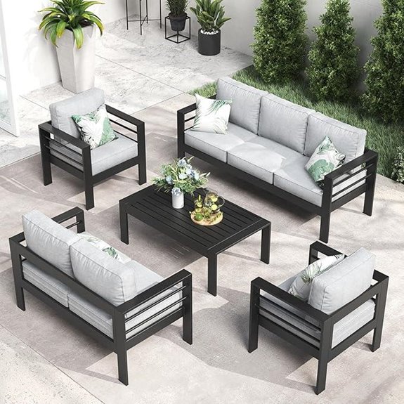 LayinSun 5-Piece Aluminum Patio Furniture Set