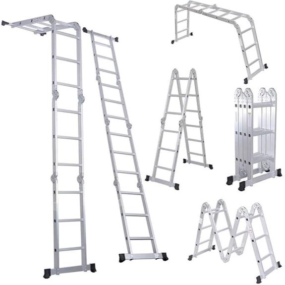 12.5ft Aluminum 7-in-1 Folding Step Ladder