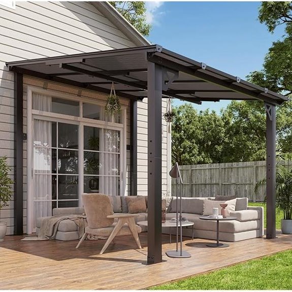 Aoxun 8'x10' Aluminum Top Pergola for Outdoors