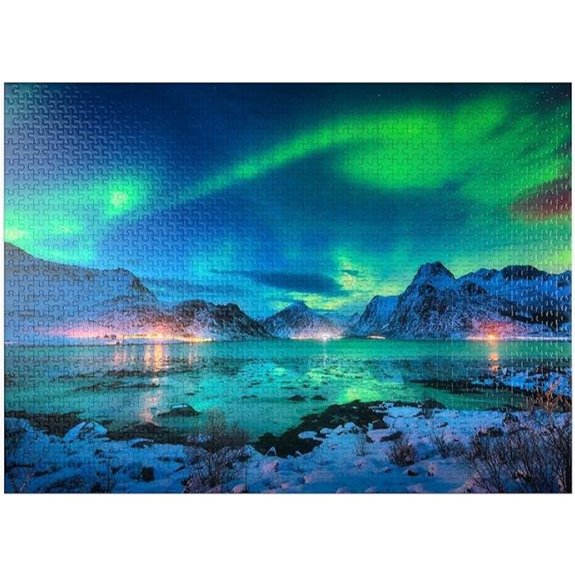 MyPuzzle Aurora Borealis Sea Coast 1000-Piece Puzzle