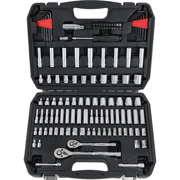 Amazon Basics Mechanic's Tool Socket Set With Case 123-Piece
