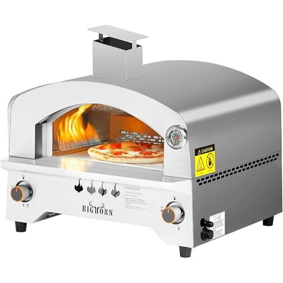 Big Horn Outdoors Propane Pizza Oven with 13-inch Stone
