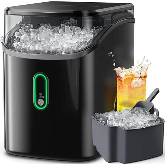 Silonn Nugget Ice Maker with Auto-Cleaning Black