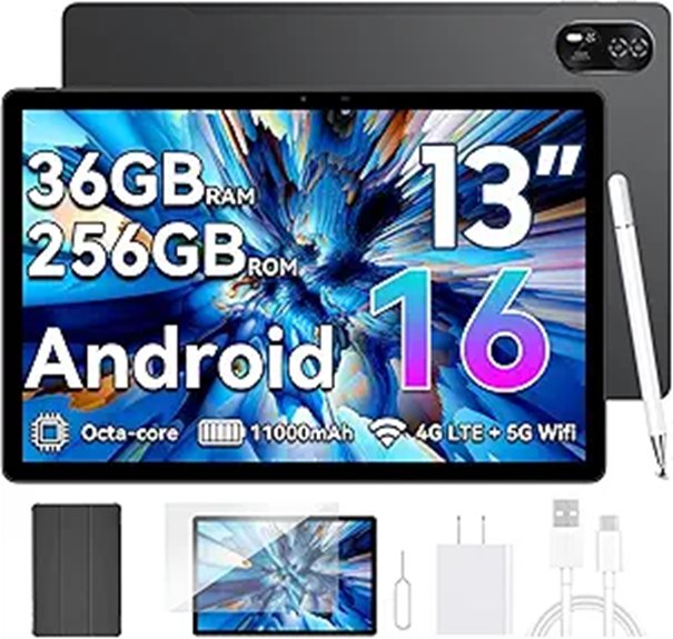 Blackview 16 Android Tablet with 36GB RAM and 256GB Storage