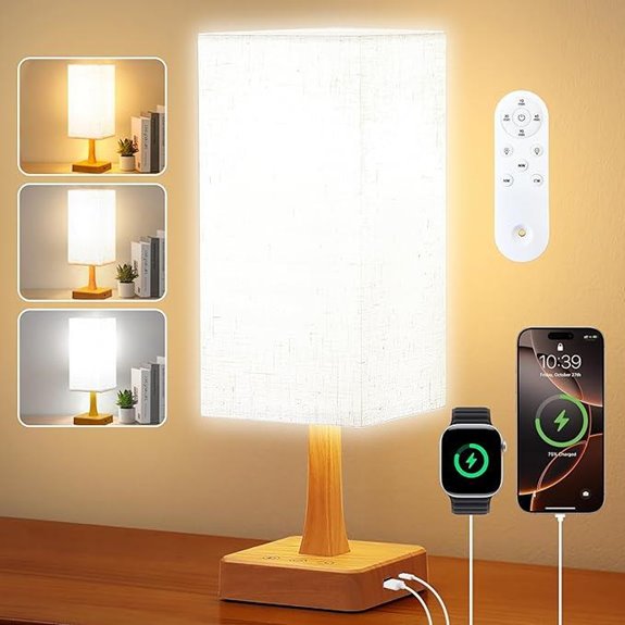 Light Therapy Lamp 10000 Lux with Remote and USB Ports