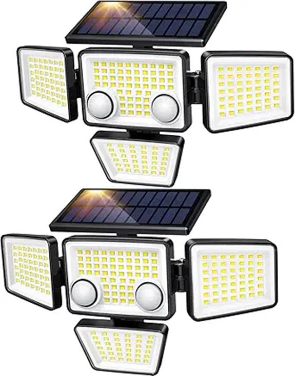 Solar Outdoor Lights 3000LM 188 LED Motion Sensor (2 Pack)