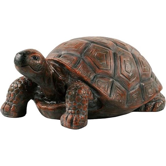 XBrand 21.3 Brown & Black Turtle Garden Decor
