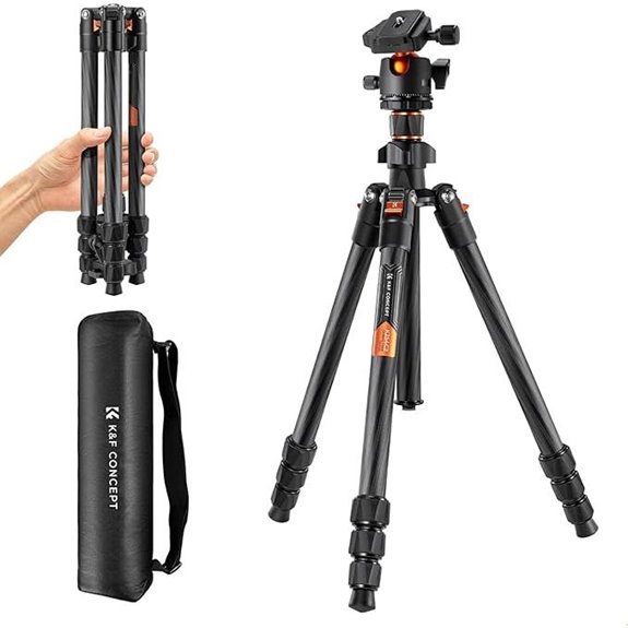 K&F Concept 64 Carbon Fiber Camera Tripod