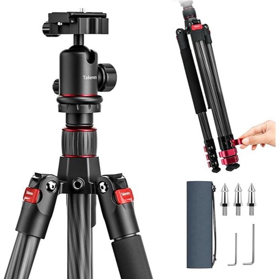 Takerers 62 Carbon Fiber Tripod with Ballhead