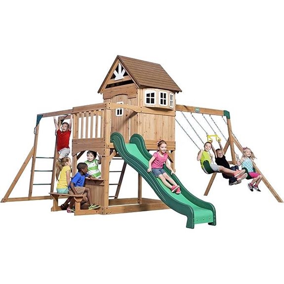 Backyard Discovery Montpelier Cedar Playset with Slides