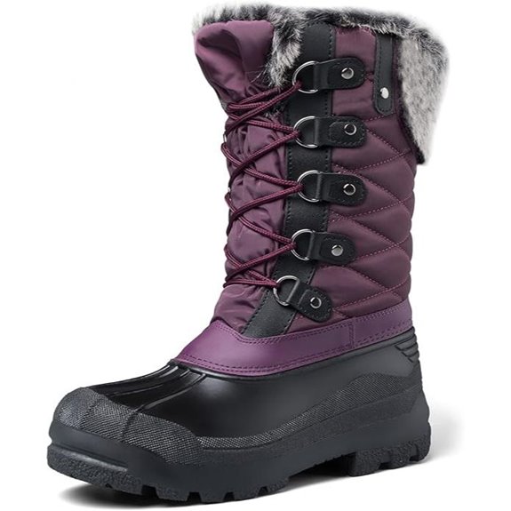 Mysoft Women's Water-Resistant Faux Fur Snow Boots