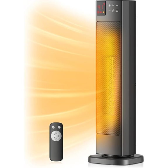 PELONIS Oscillating Ceramic Tower Space Heater with Remote