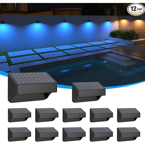 Solar Fence Lights with RGB Color Changing (12 Pack)