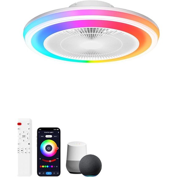 Smart RGB Ceiling Fan with Lights and Remote