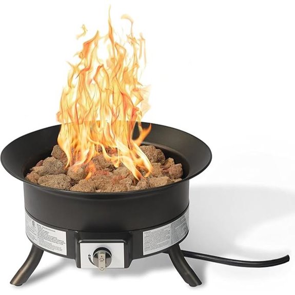 compact 19 inch propane fire pit