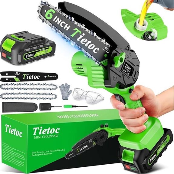 Tietoc 6-Inch Mini Electric Cordless Chainsaw