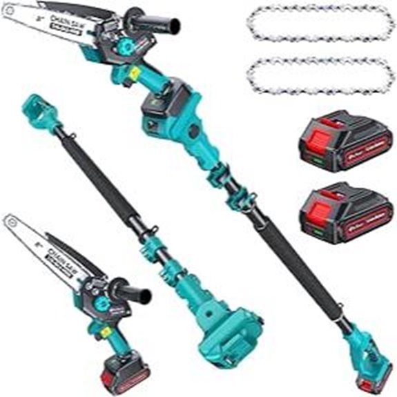 Cordless 8-inch Mini Chainsaw with Extension Pole