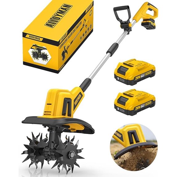 Alloyman 20V Cordless Garden Tiller with Batteries
