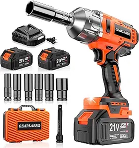 Cordless Impact Wrench Kit with Batteries and Sockets