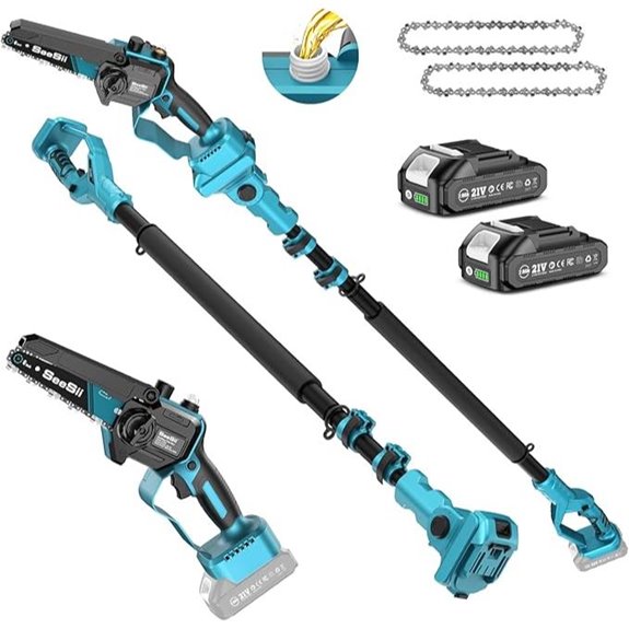 SEESII 2-in-1 Cordless Pole Chainsaw with Batteries