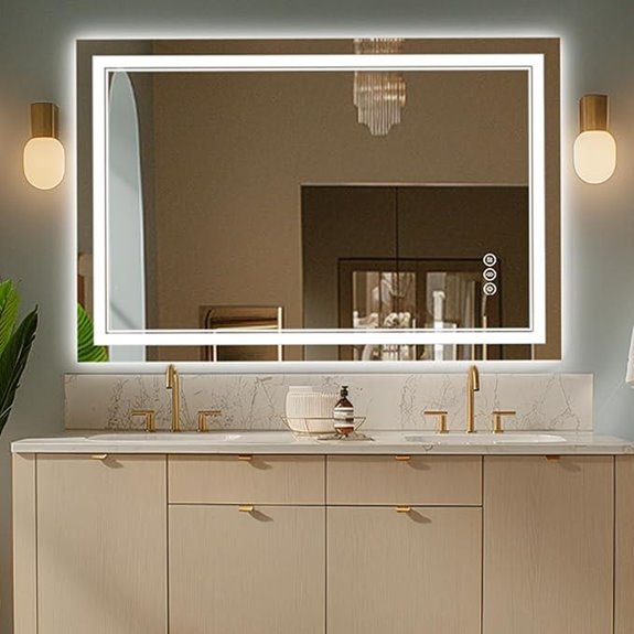 LED Bathroom Mirror with Lights Dimmable Anti-Fog Memory