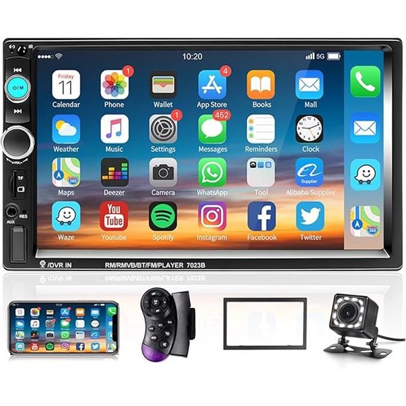 Podofo 7 Double Din Car Stereo with Backup Camera