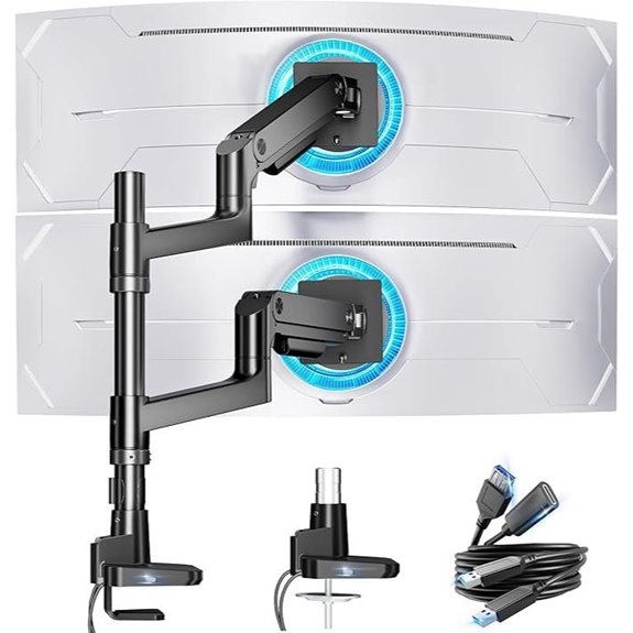 ARES WING Dual Monitor Stand for 17-49 Inch Monitors