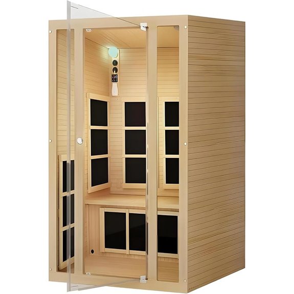 Indoor Infrared Sauna for 2 Persons with Glass Door
